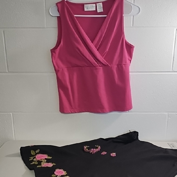 Stretchy Pink Wrap Fitted Tank Top - Picture 9 of 9